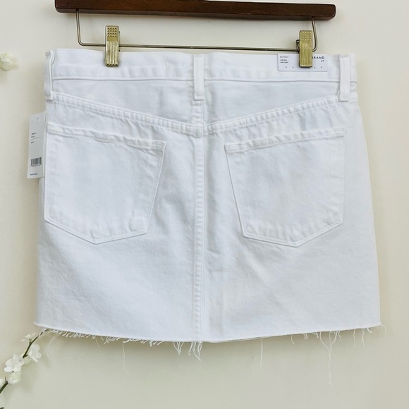 J Brand “Bonny” Embellished Denim White Mini Skirt - Picture 6 of 16